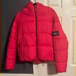 Calvin Klein Winter Puffer Coat- Size XL- Hot Pink